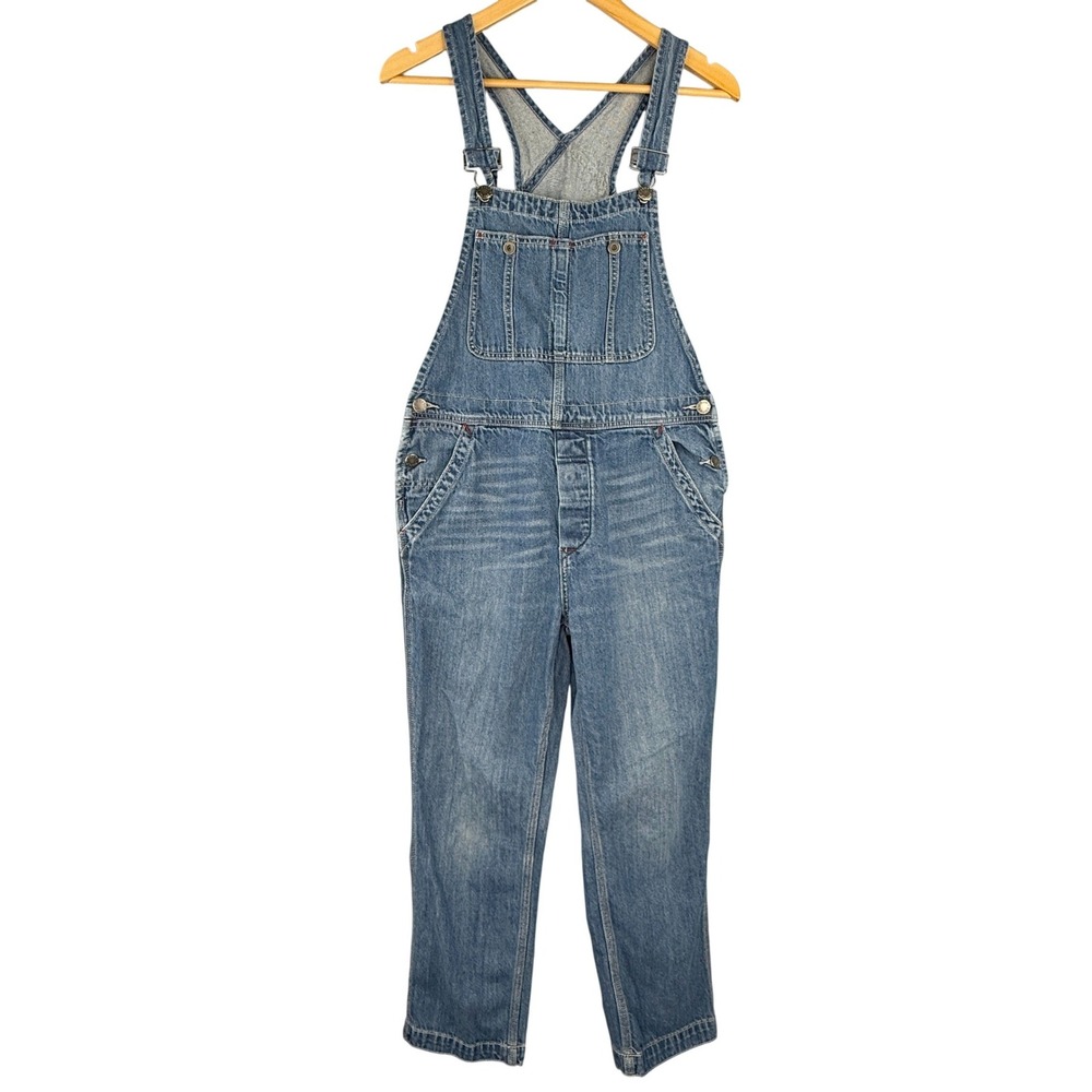 We The Free Denim Overalls Womens 27 Blue Straight Leg 100% Cotton
